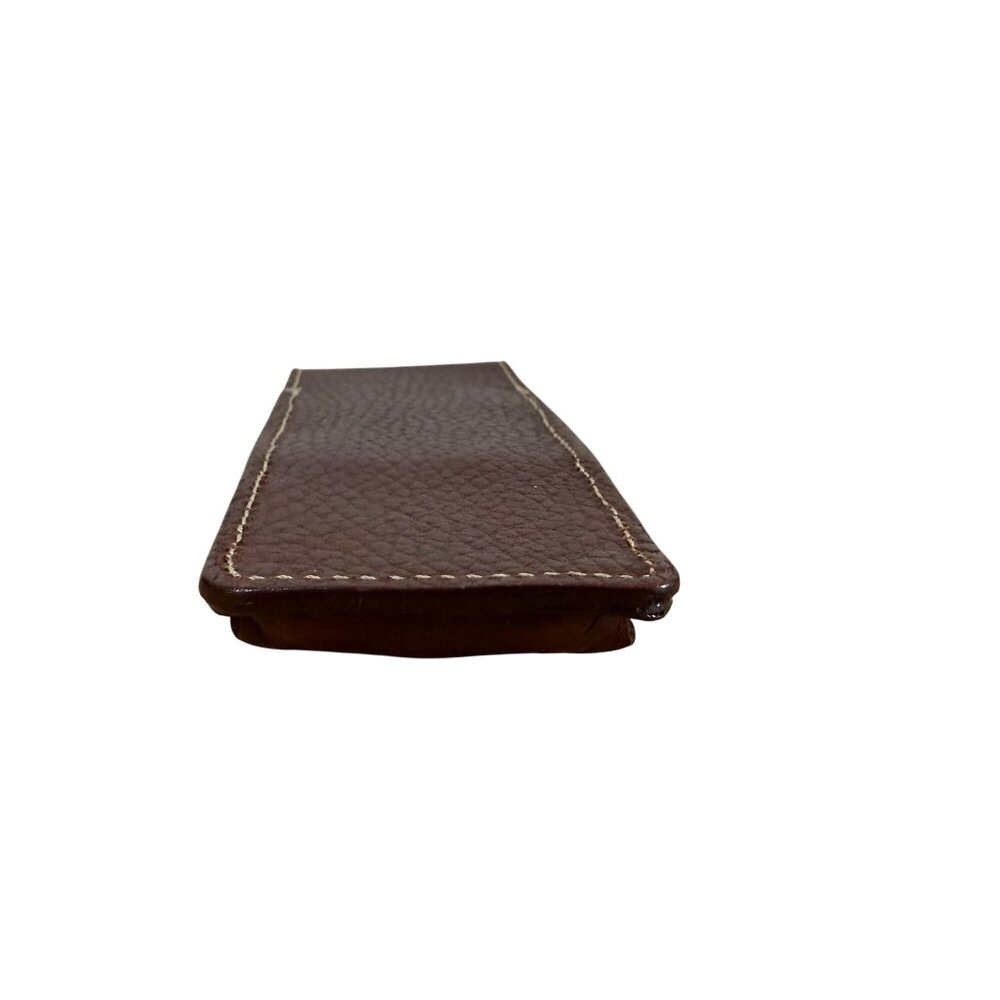 Mephisto Brown Leather Pen Holder White Stitching Organizer Pouch Academia - Picture 7 of 7